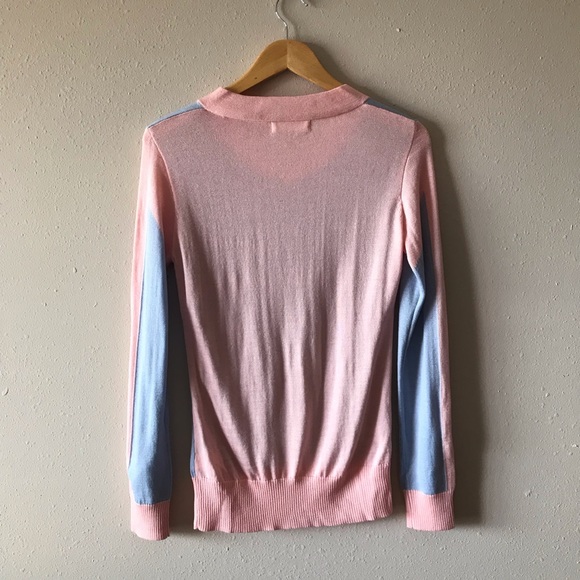 Colour block v neck fine knit sweater NWOT - Picture 4 of 4